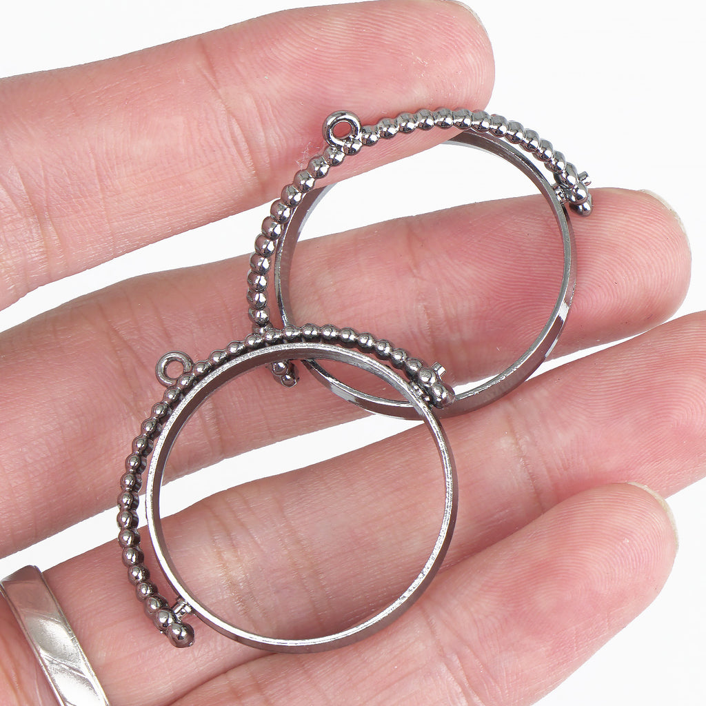 25mm Round Open Back Pendant Resin Setting Blanks Open Frame Rotating Pendant Frame Setting 10pcs 103341
