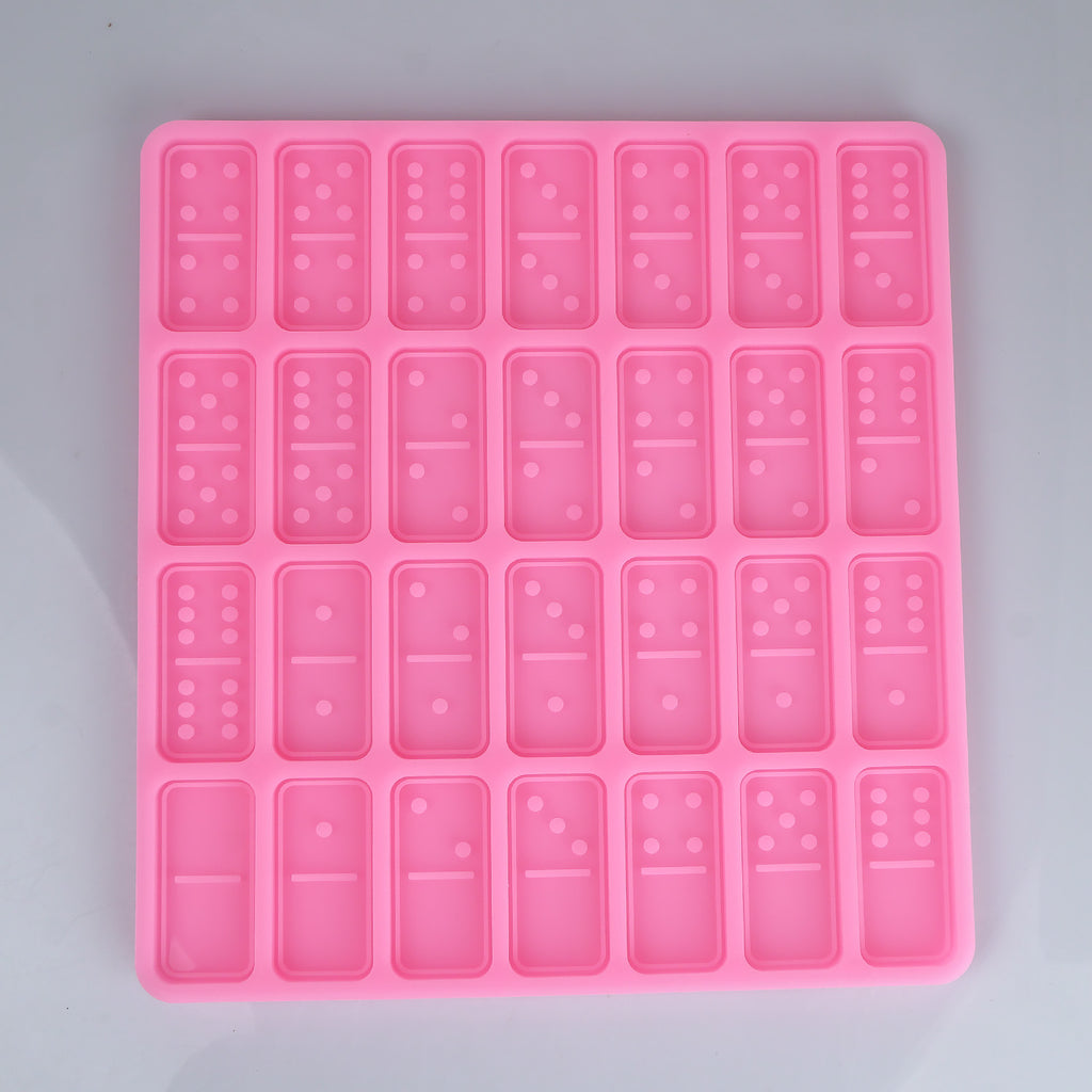 Silicone Dominos Mold For 2*1 inch Standard size domino pieces, DIY Resin Dominos game Molds White/Pink randomly ship 10335