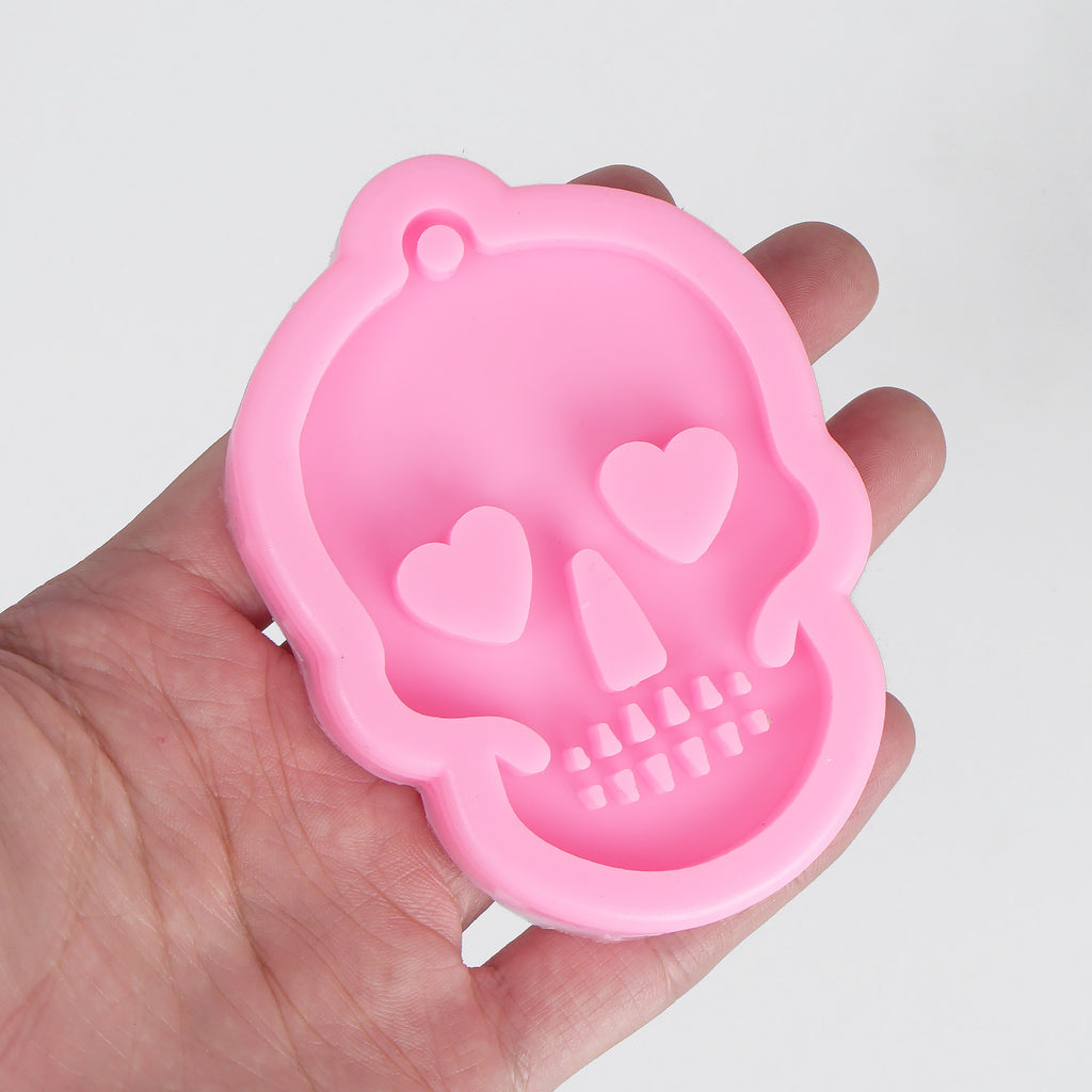 1 Piece Silicone Skull Mold With Keychain Hole DIY Resin Keychain 10335850