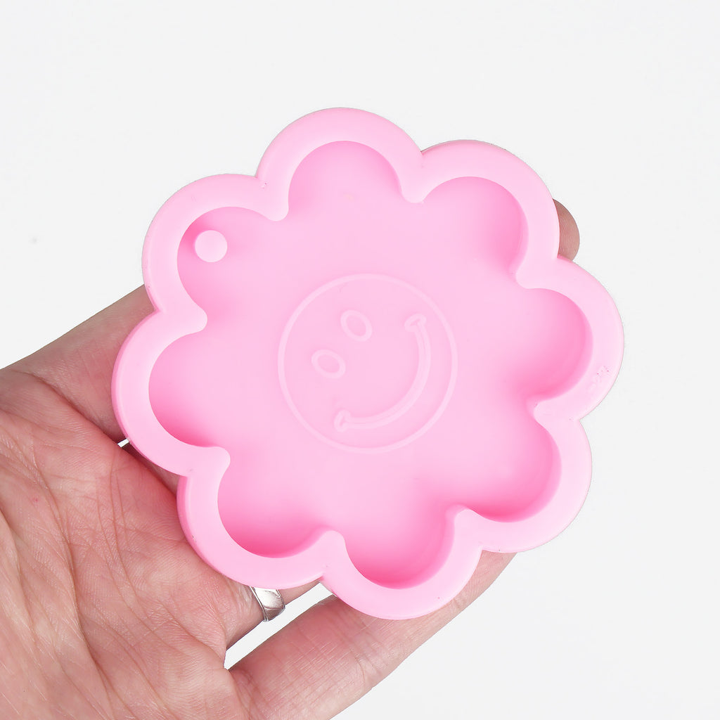 1 piece Shiny Smiling Flower Mold DIY Resin Keychain Mold Jewelry Making Mold 10336650