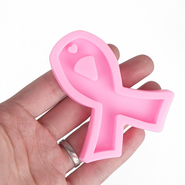 1 piece Awareness Ribbon Silicone Keychain Mold Resin Epoxy Mold For Keychain 10336750