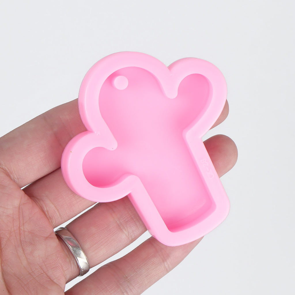 1 piece Mirror Surface Silicone Cactus Mold Small Keychain Mold Resin Epoxy Mold For Keychain 10336950