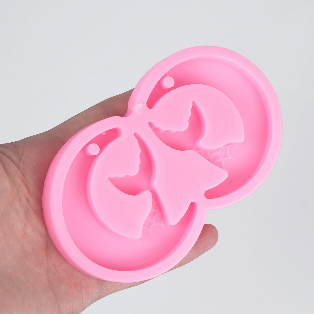 1 piece Mirror Surface Silicone Mold Mermaid Moon Mold Resin Epoxy Mold For Keychain 10337050