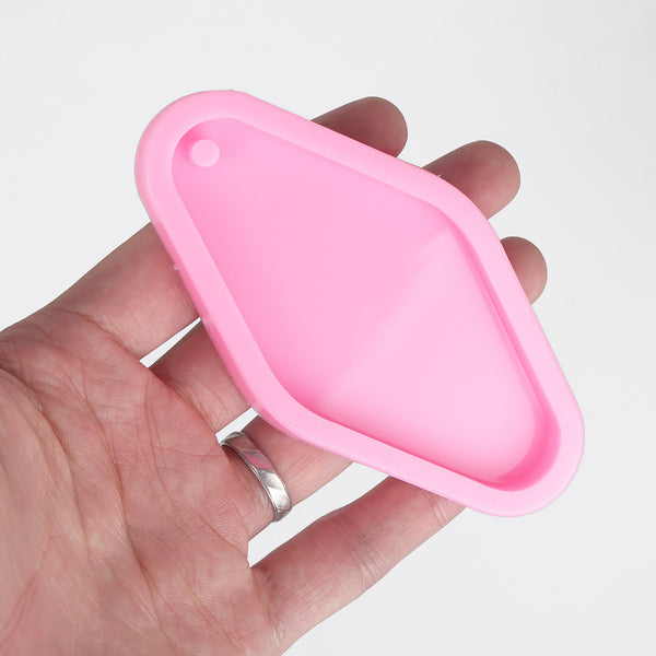 1 piece Glossy Silicone Gemstone Mold Gemstone Keychain Mold with a hole 10337350