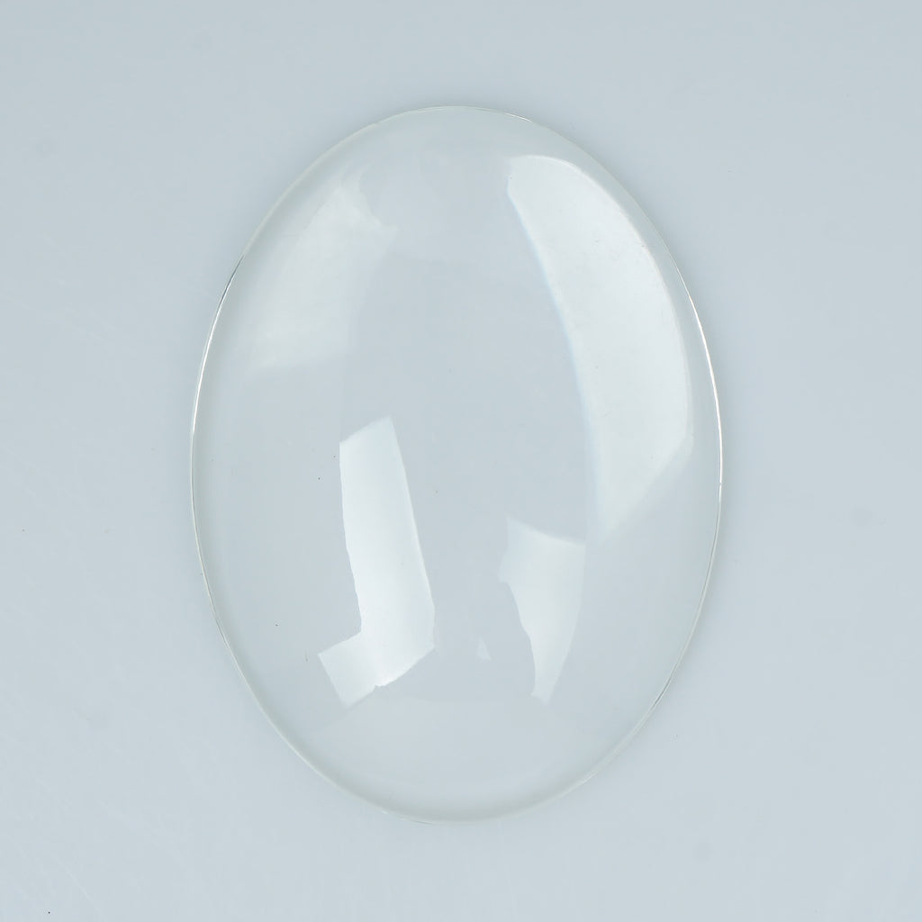 50 pcs Clear Glass Cabochons, 25mm diameter, Flat Round - Button Boy