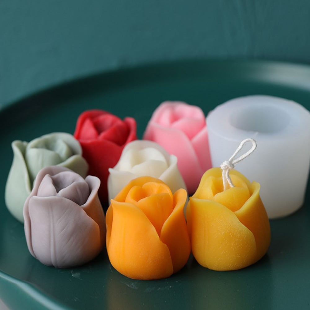 1pc 3D Silicone Tulip Flower Mold, Scented Candle Mold, DIY Handmade Aromatherapy Candle Mold For Home Deco 10360350