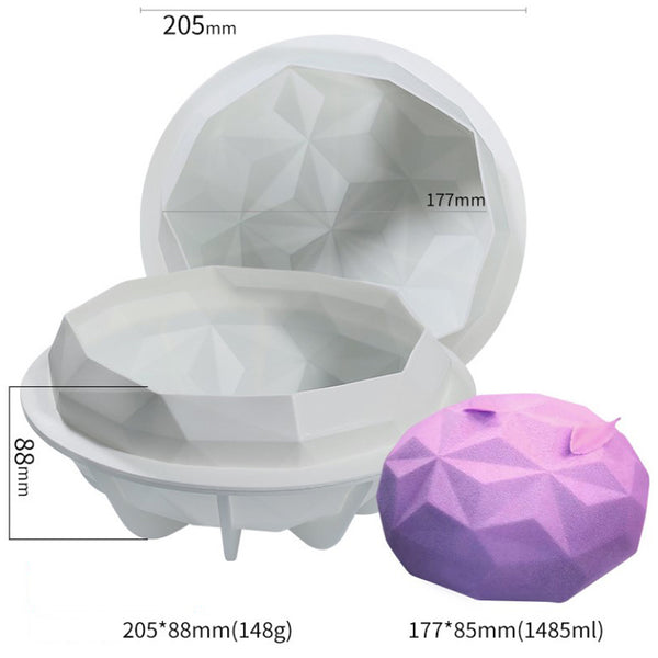 1PC 3D Diamond Shape Silicone Mold DIY Dessert Chocolate Mould Mousse Cake Mold Decorating Tool 10360753