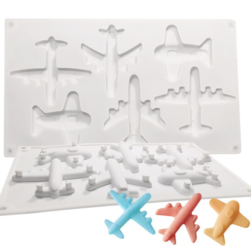 6-Cavity 3D Plane Shape Silicone Mold for Cake Decoration DIY Pastry Dessert Chocolate Mould Cake Decorating Tool 1pc 10360850
