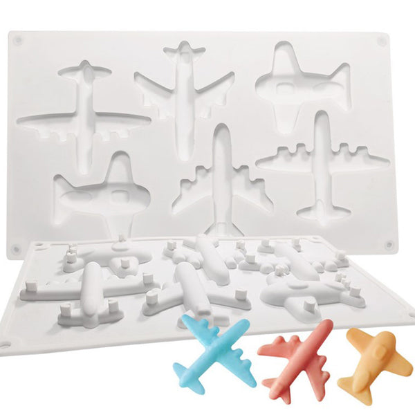6-Cavity 3D Plane Shape Silicone Mold for Cake Decoration DIY Pastry Dessert Chocolate Mould Cake Decorating Tool 1pc 10360850