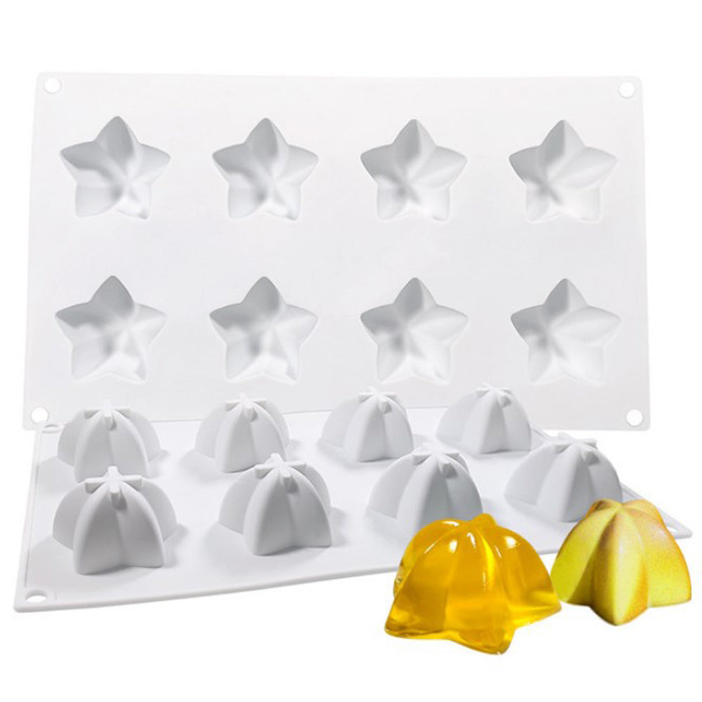 8-Cavity 3D Carambola Shape Silicone Mold for Cake Decoration DIY Pastry Dessert Chocolate Mould Cake Pudding Mold 1pc 10360950