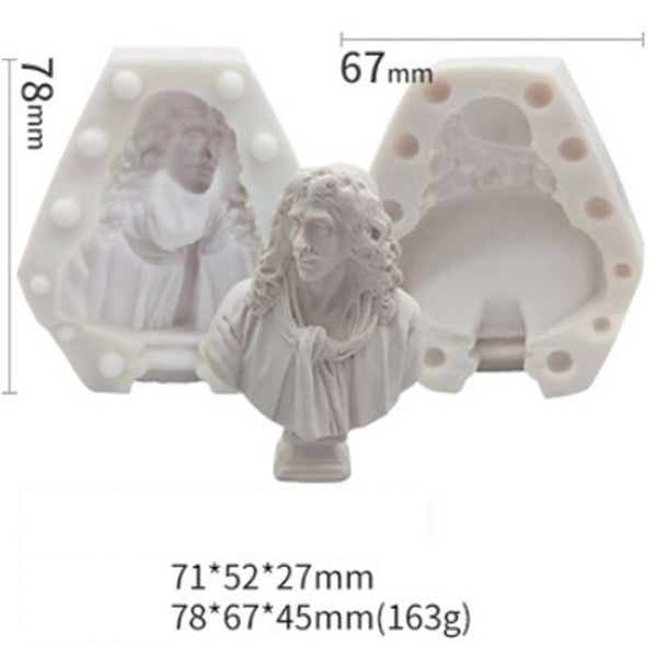 1 PCS "Moliere" Figure Aroma Silicone Candle Mold /Plaster Mold/DIY Soap Mold 10361153