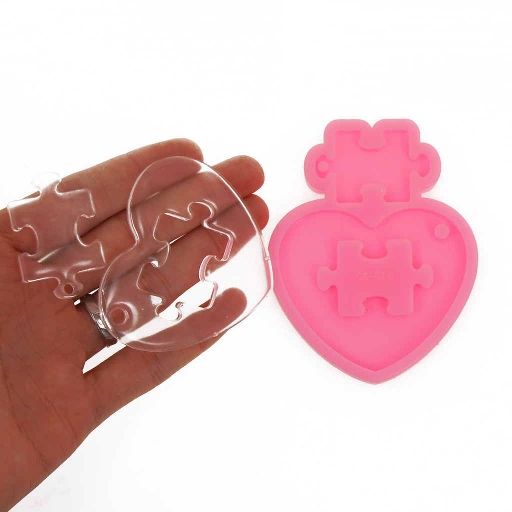 1 Piece Silicone Puzzle Mold Heart Shape Puzzle Mold Resin Kaychain Mold Silicone Mold For Epoxy Resin 10363450