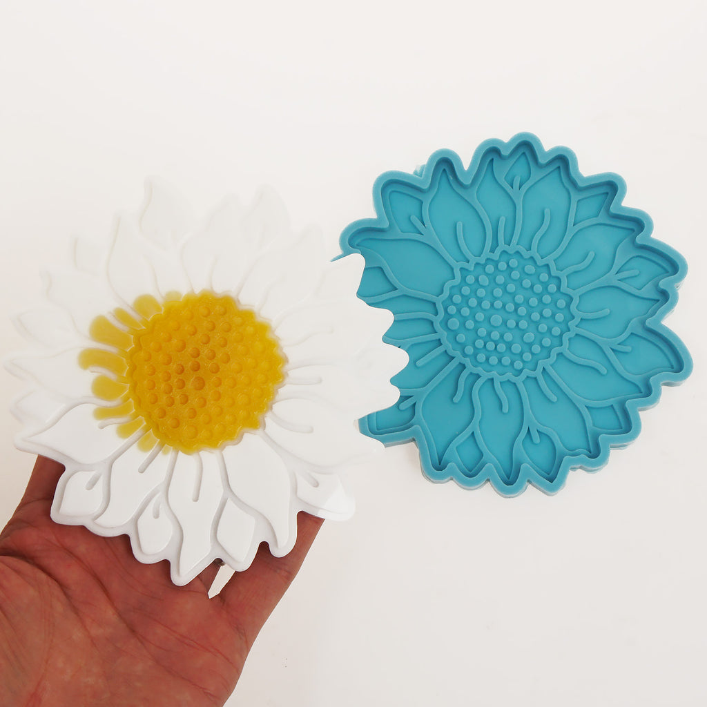 1 piece Blue Silicone Coaster Mold Sunflower Coaster Molds Resin Molds DIY Hand Craft Gift 10364250