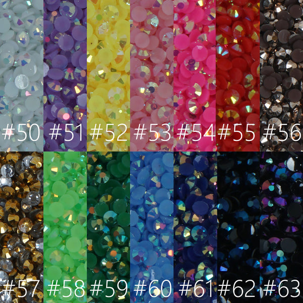 2/3/4/5/6MM Color AB Resin Rhinestones Non Hot Fix Crystal Craft for Nail Art 1000pcs/10000pcs 10366