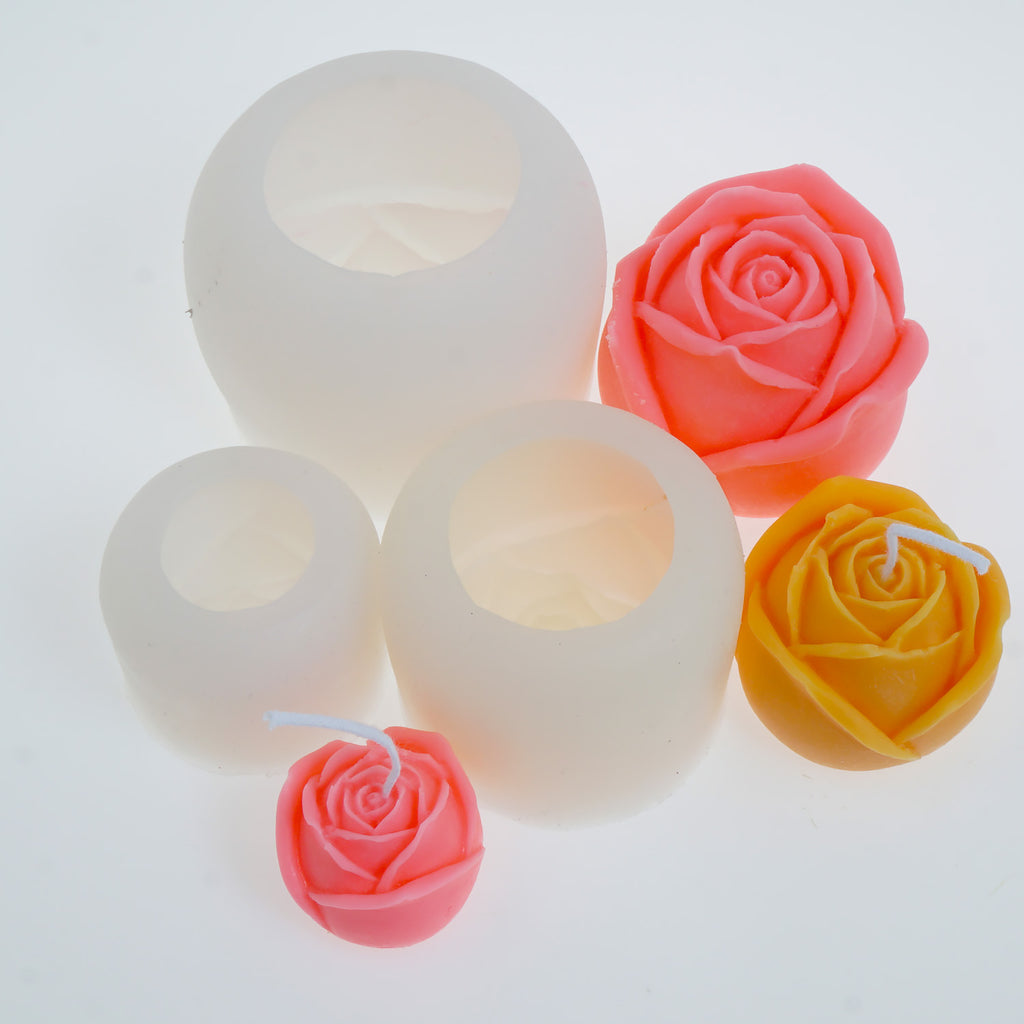 1 PCS Silicone Rose Mold Flower Candle Mold/ Soap Mold/ Cake Decoration Mold 3 Sizes to choose 103679