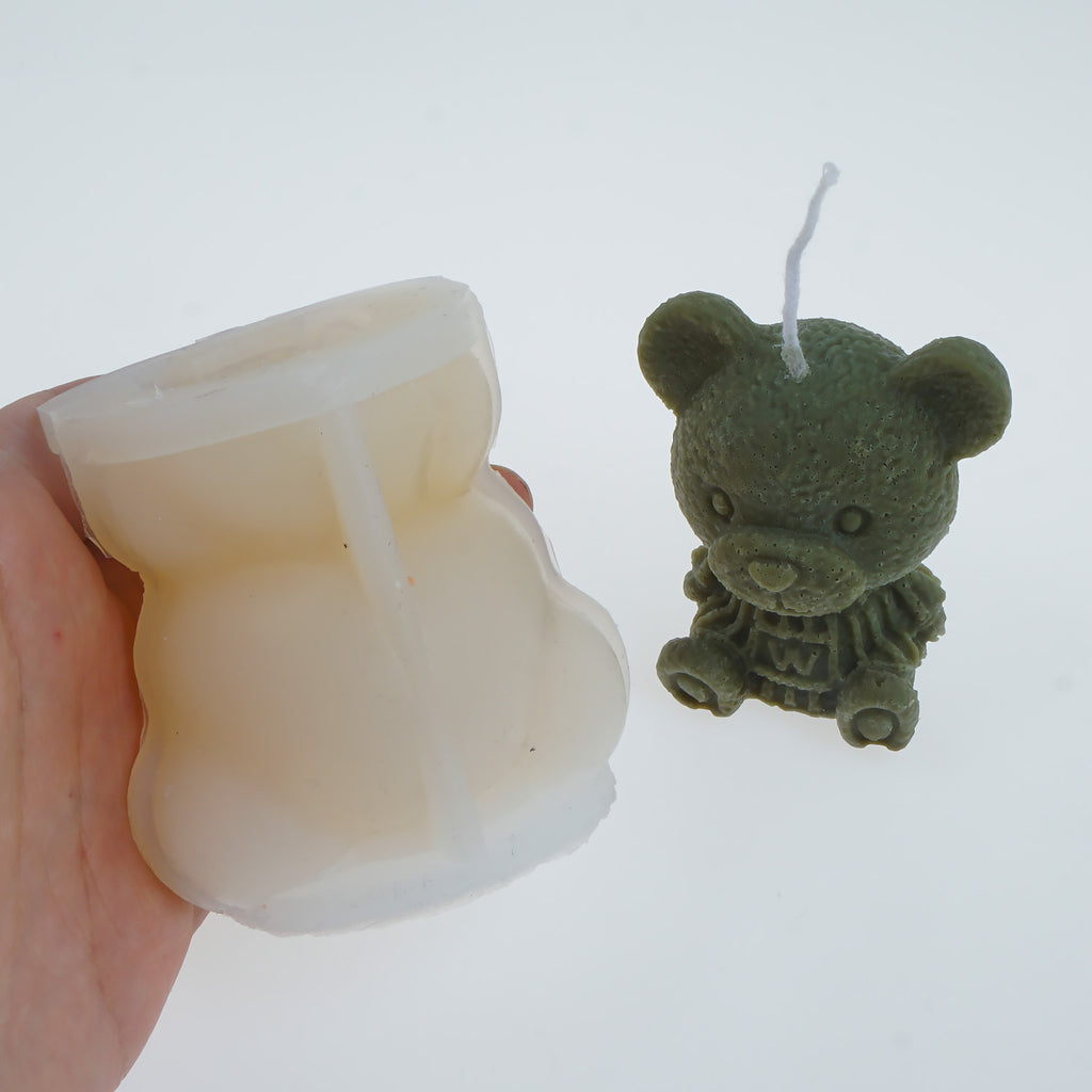 Mini Size 3D Polar Bear Candle Mold Bear Silicone Candle Mold Cake