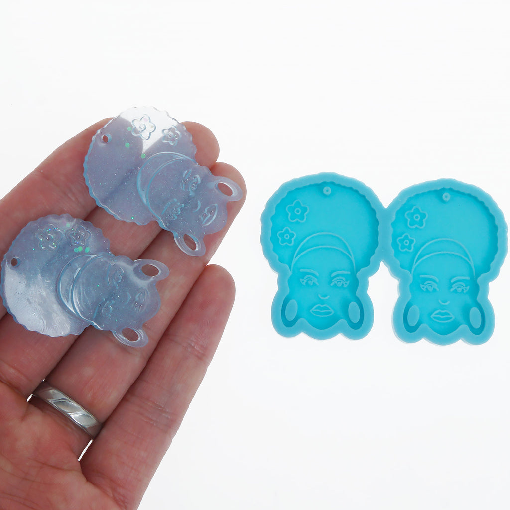 Silicone Earring Mold African Lady Earring Mold Resin Jewerly Earring Stud DIY Resin Earrings 10369756