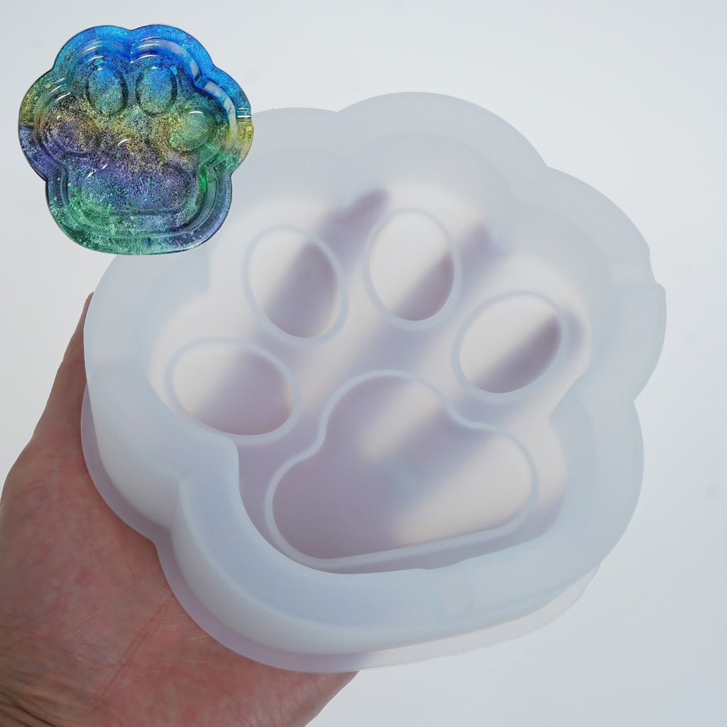 1pc Shiny Silicone Ashtray Mold Cat Paw Shape Resin Epoxy Ashtray Mold for Making Craft 10370550
