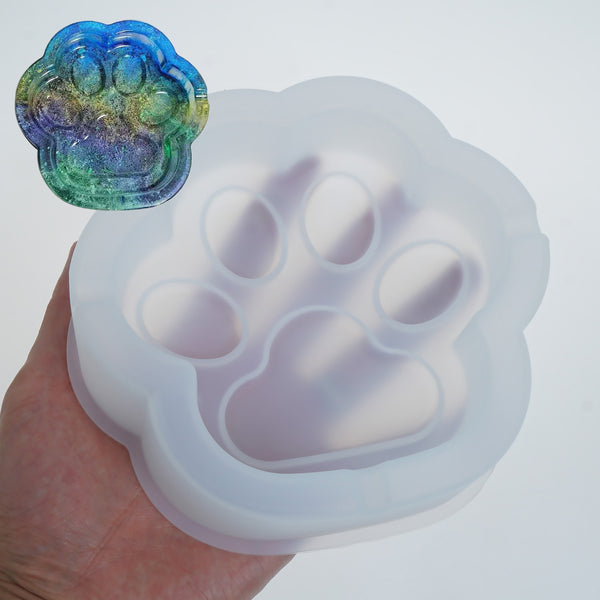 1pc Shiny Silicone Ashtray Mold Cat Paw Shape Resin Epoxy Ashtray Mold for Making Craft 10370550