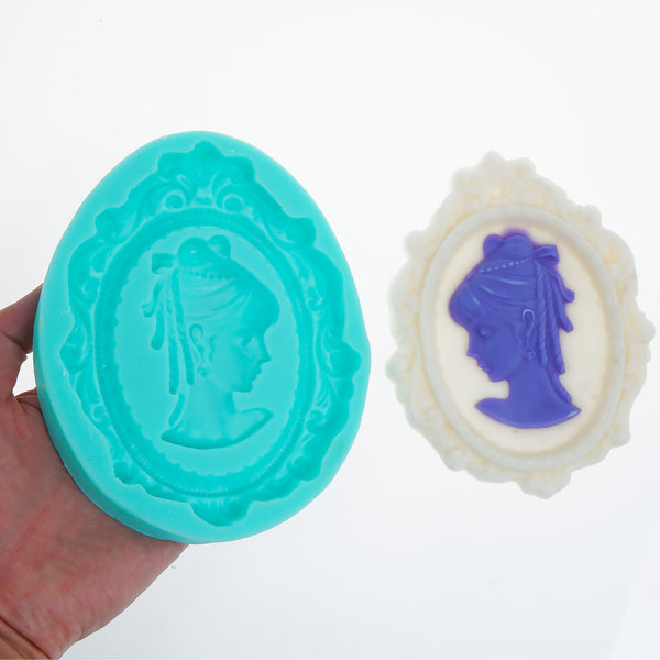 1PC Vintage Girl Photo Frame Aroma Candle Mold, Plaster Mold, Diy candle mold candle craft 10373850