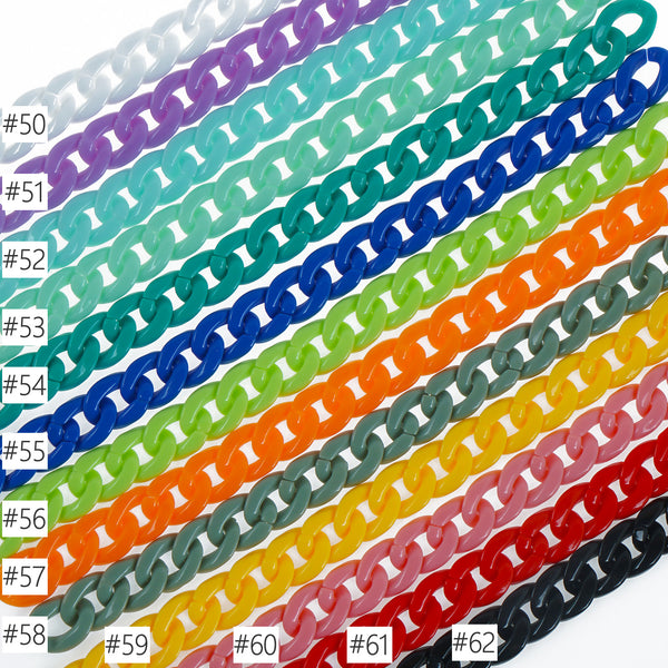 17*23mm Open Acrylic Link Kawaii Chunky Link Piece Pick a Color DIY Jewelry Making Chain 20pcs 103758
