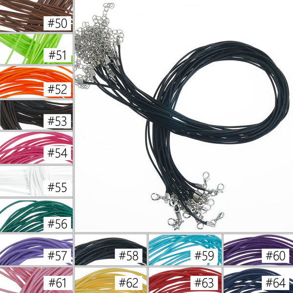 20PCS 1.5mm Wax Cord With Lobster Clasp Adjustable Necklace With Extension Chain 45cm Length 103764
