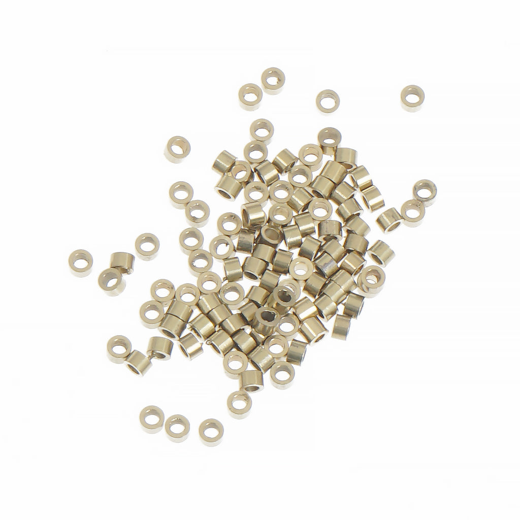 High Quality Brass Spacer Beads 2.5*2mm Round Tube Beads Spacers 1.2mm Hole 100pcs 10377050