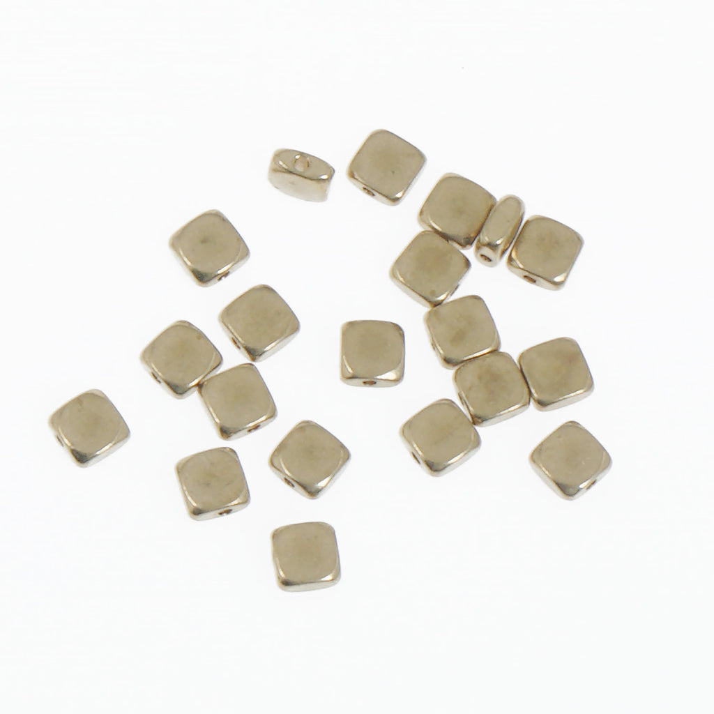 Brass Spacer Beads 5.2*5.2*2.4mm Square Beads with Rounded Corner Spacers 1mm Hole  50pcs 10377450