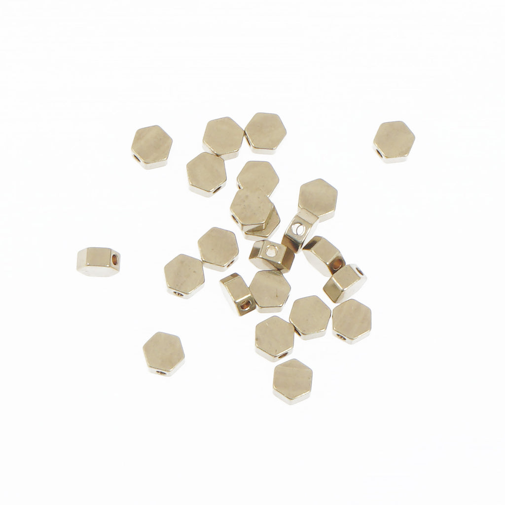 Brass Hexagon Spacer Beads 5mm Flat Spacers Beads 1.3mm Hole 50pcs 10377650