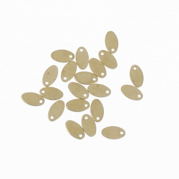 Raw Brass Stamping Blank 5*9mm Oval Blank Stamping Tag with Hole Pendant Finding for Earring Necklace Making 100pcs 10378050