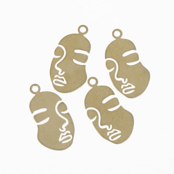 20PCS Raw Brass Face Charm Brass Earring Findings 20*10.6mm 10378750