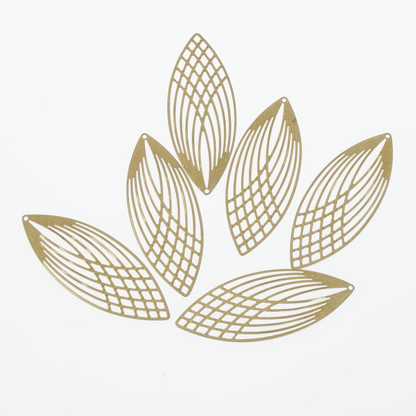 20PCS Brass Net Leaf Charm with a hole Earring Finding Raw Brass Geometric Charm for jewelry making 10379550