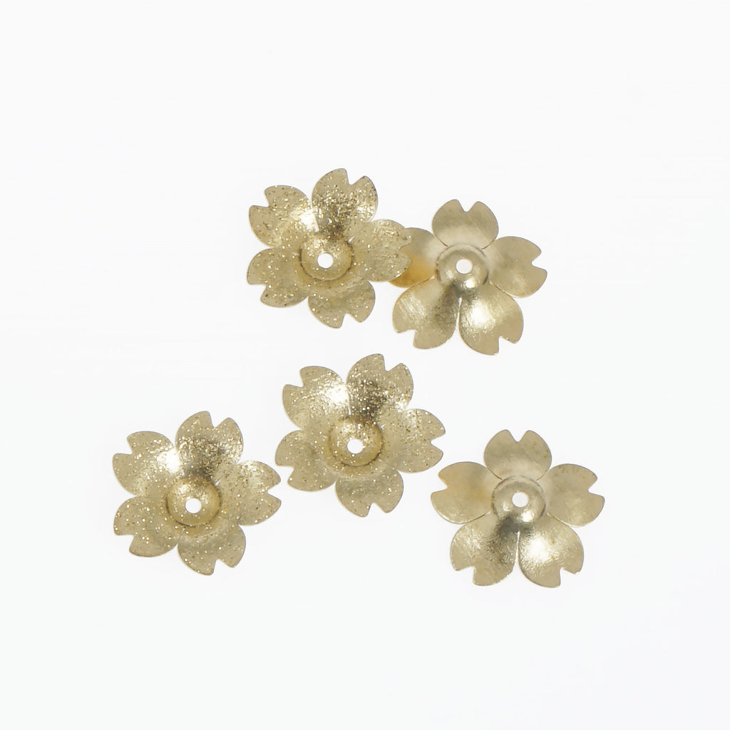 20PCS Brass Flower Cap Earring Finding Raw Brass Accessories for jewelry making 10379850