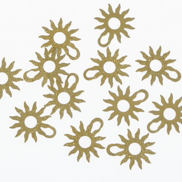 20PCS Raw Brass Sun Charm Earring Finding Brass Bracelet Connector 10380950