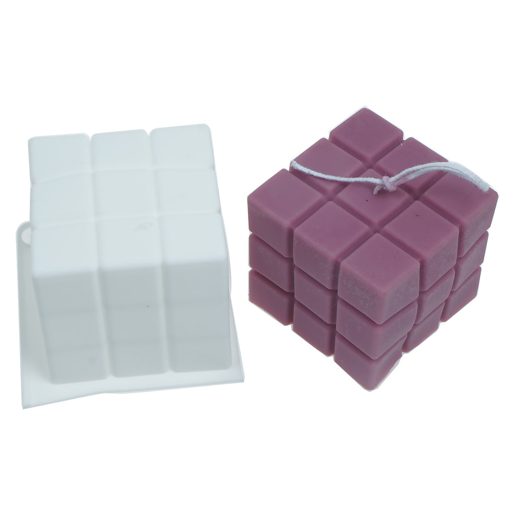 1 PCS Silicone 3D Magic Cube Candle Mold/ Plaster Mold/Cubic Aroma Candle Mold Candle Craft 10383250