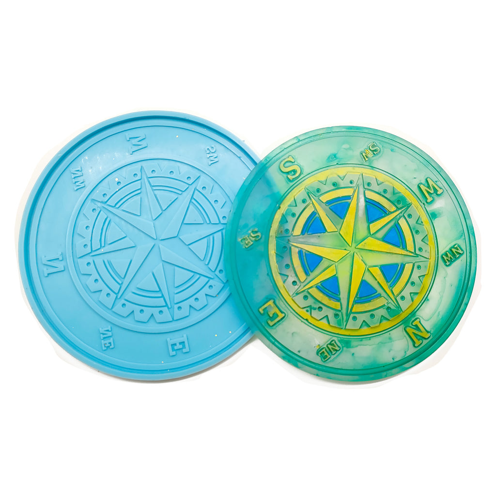 1 piece Silicone Compass Mat Mold DIY Coaster Mold Shiny Resin Mold For Home Decoration 10385850