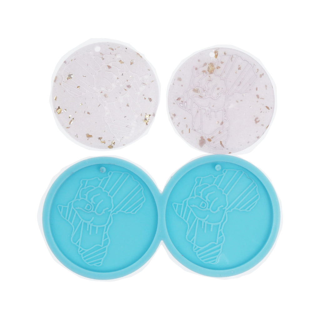 1PC Silicone Earring Mold Fist Map Resin Earring Charm DIY Resin Earring Mold 10386453