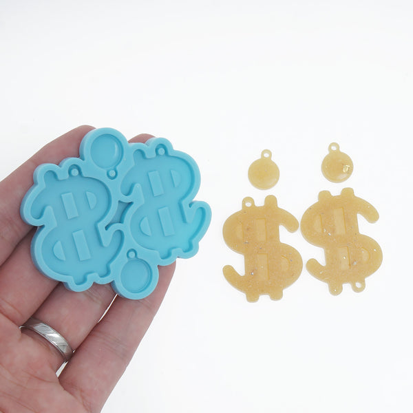 1PC Silicone Earring Mold Dollor Sign Resin Earring Charm DIY Resin Earring Mold 10386454