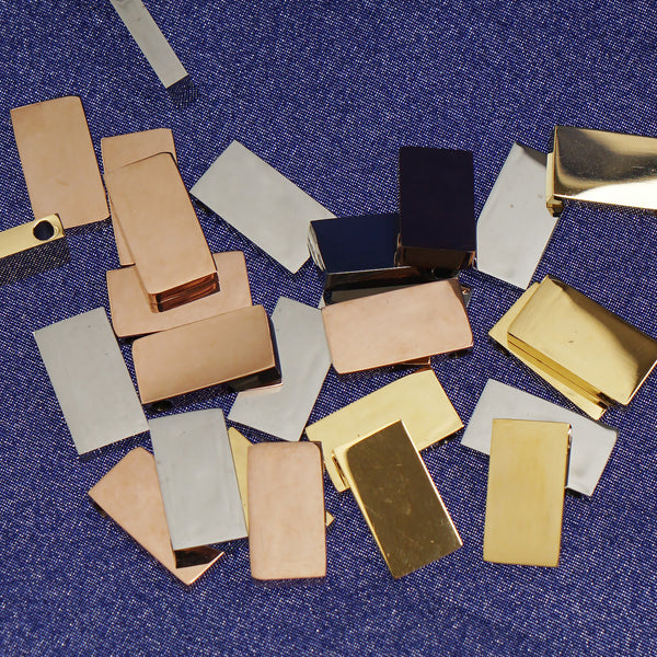 5/16*5/8" High Polish Stainless steel Rectangle Stamping Blanks with a hole metal tag stamping supplies 10pcs