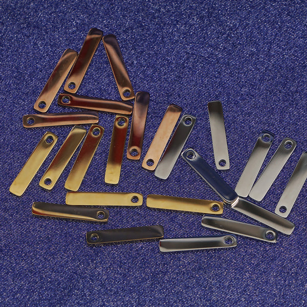 1/8*5/8" High Polish Stainless steel Rectangle Stamping Blanks with a hole metal tag stamping supplies 10pcs