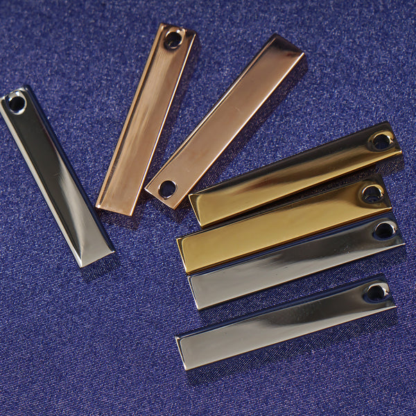 1/4*1 1/2" High Polish Stainless steel Rectangle Stamping Blanks with a hole metal tag stamping supplies 5pcs