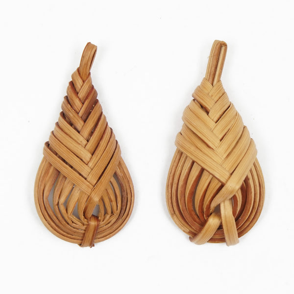 6pcs Natural Rattan Earring Pendant Chinese Knot Wooden Straw Charms Handwoven Findings Jewelry Making 10394552