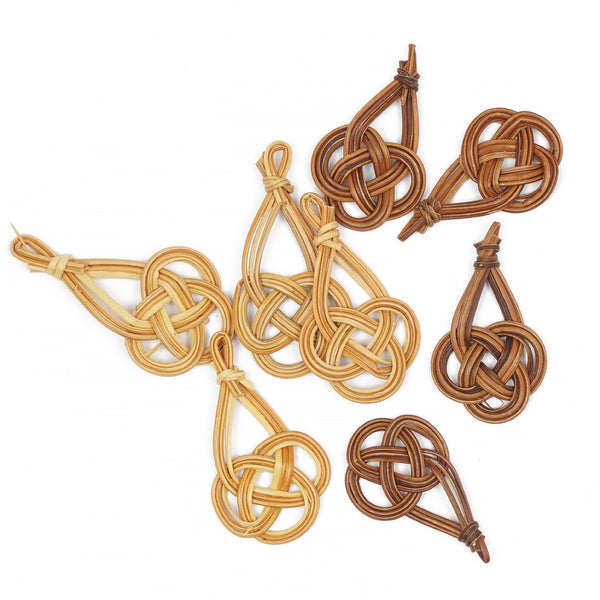 6pcs Natural Rattan Earring Pendant Chinese Knot Wooden Straw Charms Handwoven Findings Jewelry Making 103945