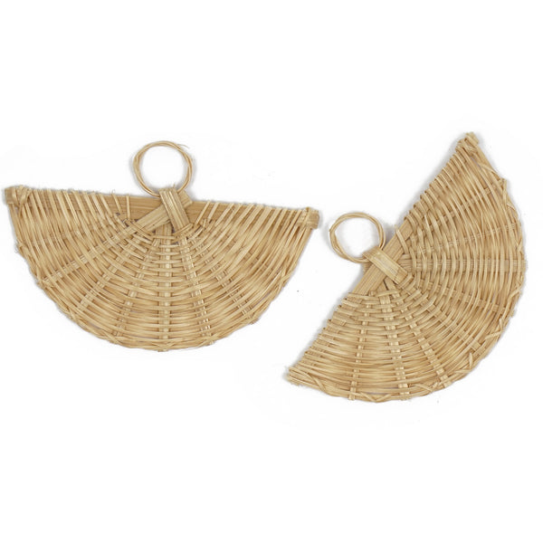 6pcs Natural Rattan Earring Pendant Sector Shape Wooden Straw Charms Handwoven Findings Jewelry Making 10394750