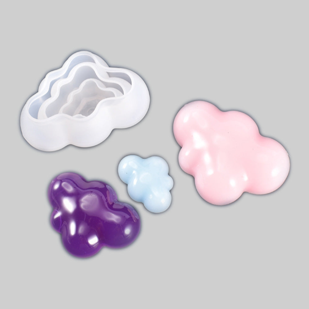 1 pc Shiny 3D Cloud Shape Mold Silicone Chocolate Mold DIY Resin Mold For Home Decor 103979