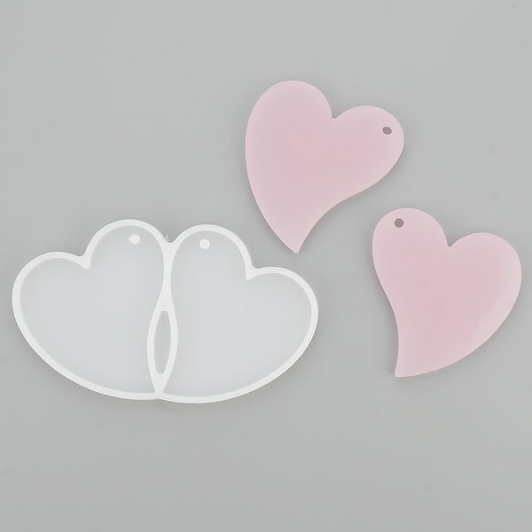 heart earrings charm silicone mold,pendant mold for jewelry making Kit,resin mold Valentine's Day Gift