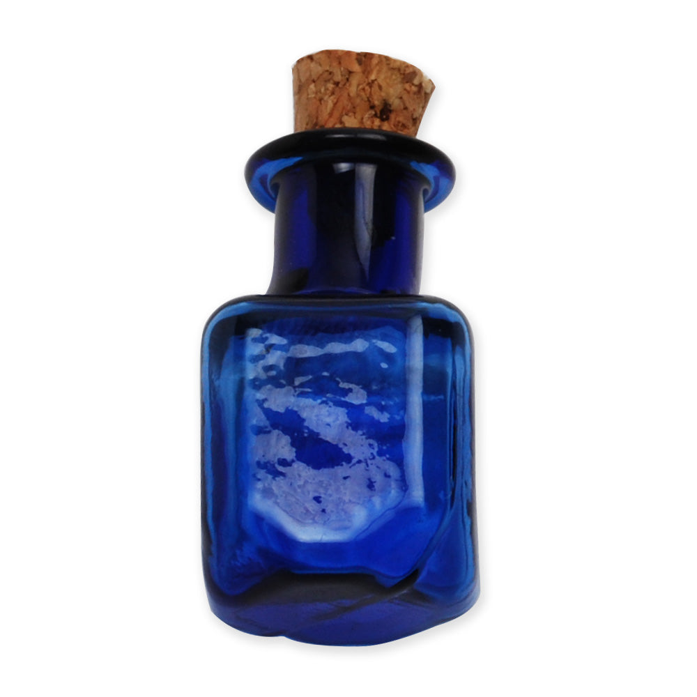 14 * 25mm Colored Tetragonal Wishing Bottle,Sapphire Blue Small Glass Flat Bottle With Cork,Empty Glass Bottles,Glass Jar,10pcs/lots