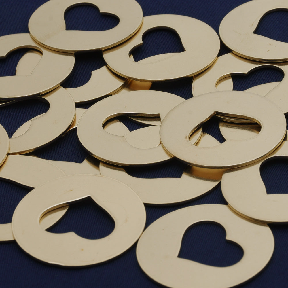 20pcs about 1 2/8" tibetara® Brass Heart Stamping Blanks Fantastic Shine 18 Gauges DIY Stamping Blanks Jewelry Tags