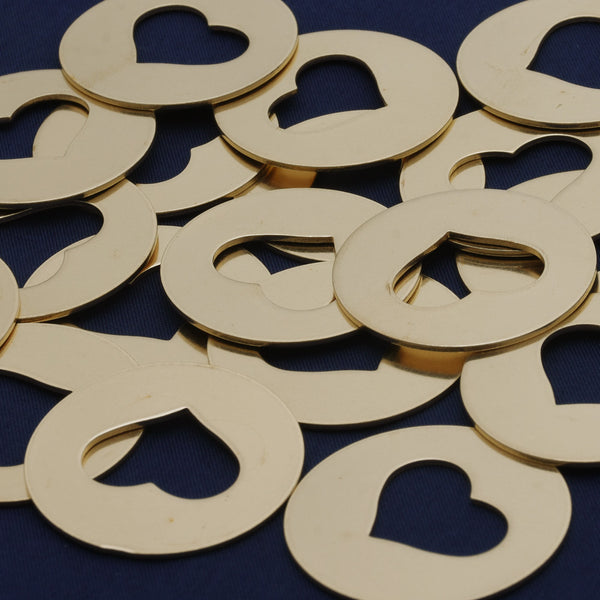20pcs about 1 2/8" tibetara® Brass Heart Stamping Blanks Fantastic Shine 18 Gauges DIY Stamping Blanks Jewelry Tags