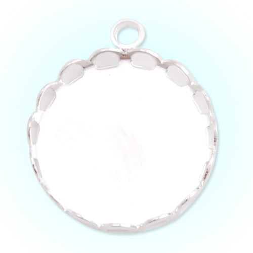 New style Silver Plated Flower Pendant trays,lead and nickle free,fit 18mm round glass cabocon,sold 20pcs per pkg